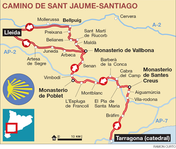 Mapa Camino Santiago Tarragona