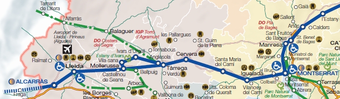 Mapa Camino Catalan Montserrat