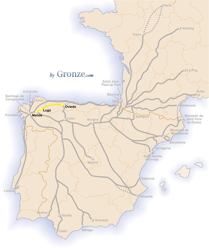 Mapa Camino Primitivo Santiago
