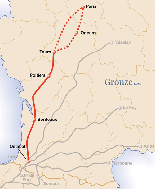 Mapa Camino Tours Santiago