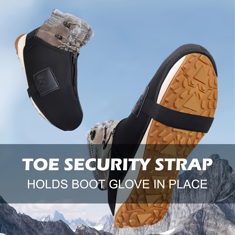 2-pack fundas de botas de deportes de invierno, diseño minimalista de color  , material de  , impermeables y antiviento,   térmico, cubiertas de botas de esquí y snowboard con correa de seguridad en   0