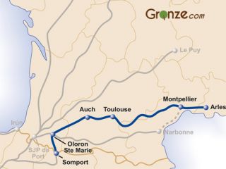 Mapa del Camino de Arles - Vía Tolosana