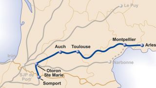 Mapa del Camino de Arles - Vía Tolosana