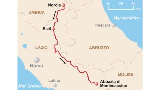 Mapa del Camino de San Benedetto Mapa del Camino de San Benedetto