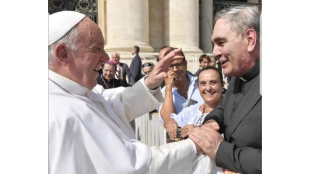 José Ignacio Díaz, junto al papa Francisco.