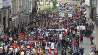 Manifestación en Santiago contra la reapertura de la mina de Touro (Foto: La Voz de Galicia)