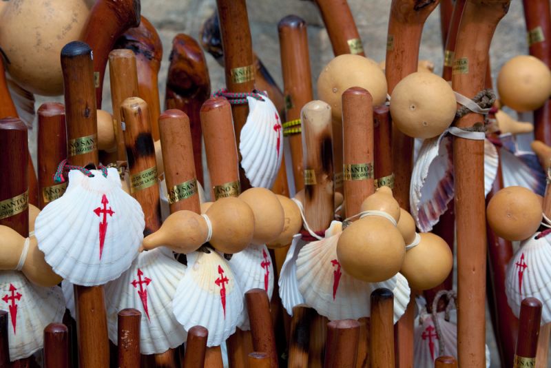 Bordones para peregrinos del Camino de Santiago