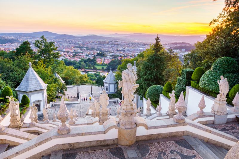 Braga desde el santuario del Bom Jesus do Monte