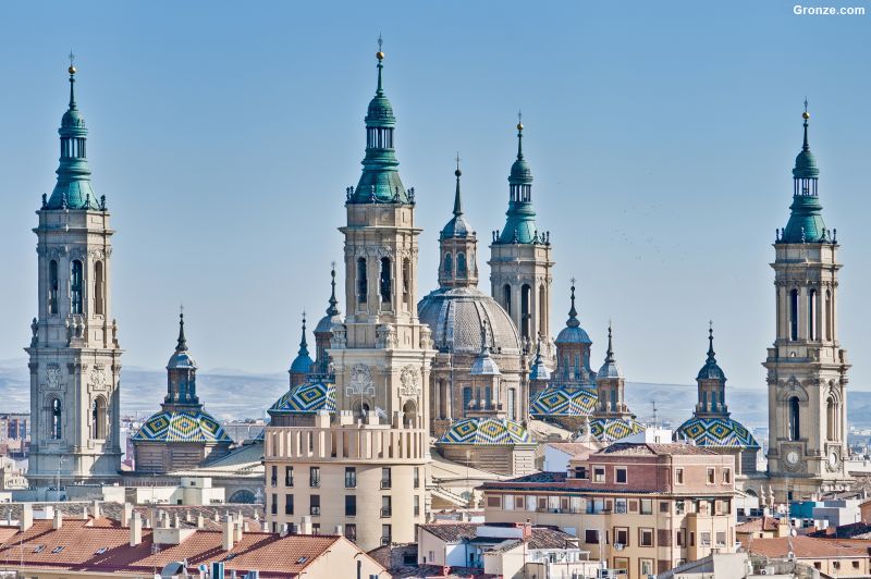 Basílica del Pilar desde la torre de la iglesia de San Pablo, Zaragoza