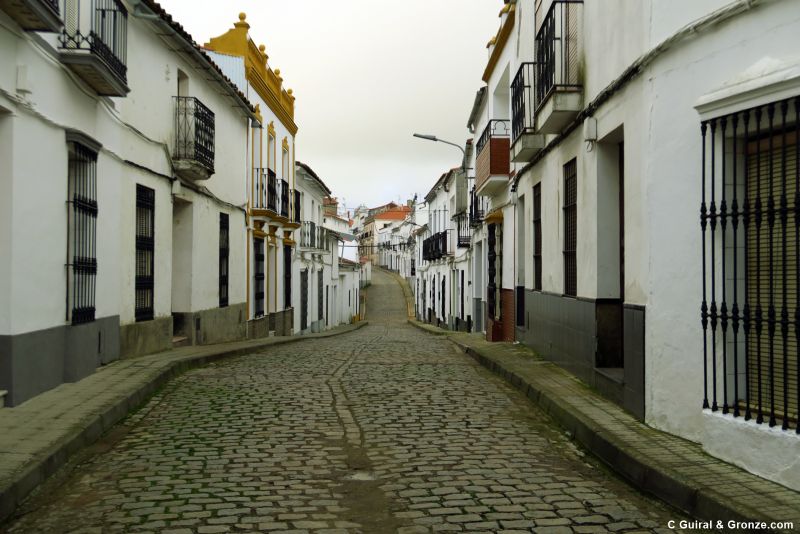 Calle adoquinada en Fuentes de León