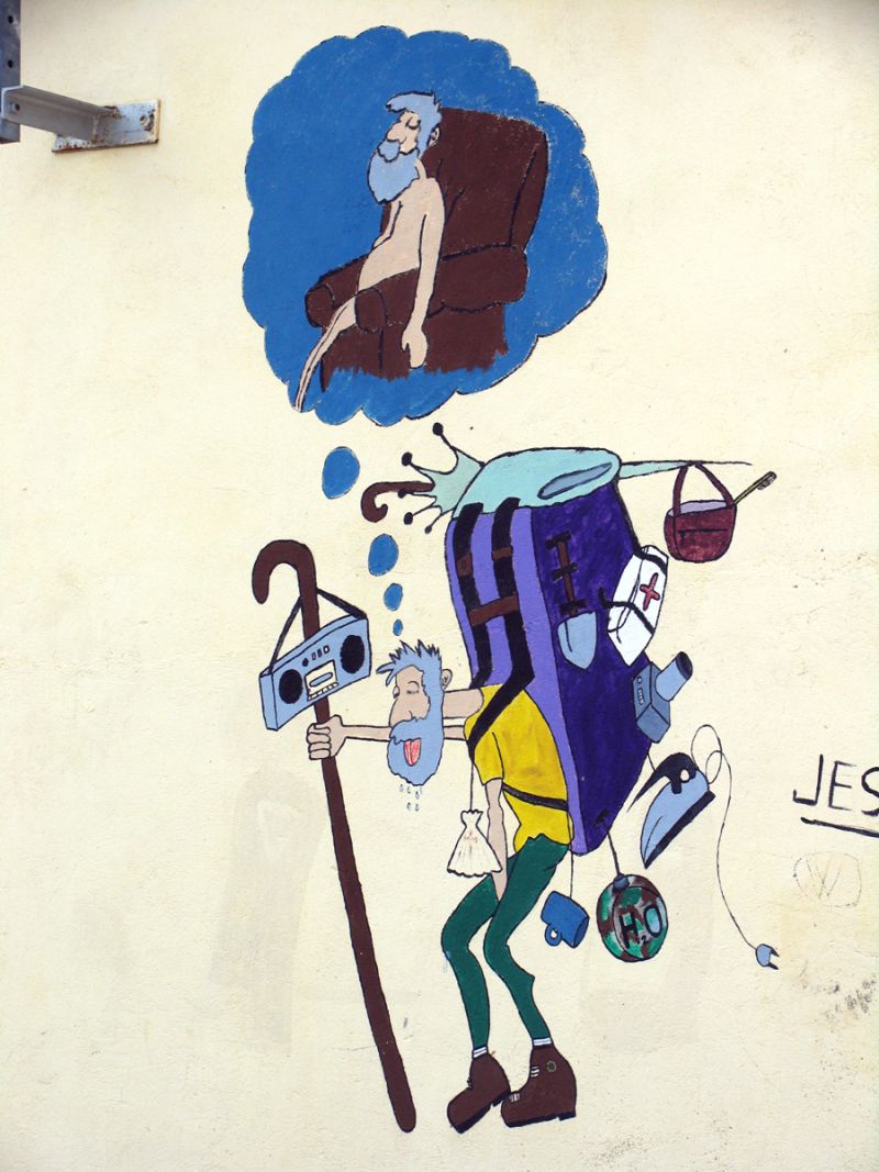 El famoso grafiti naif de Cardeñuela Riopico (Burgos)