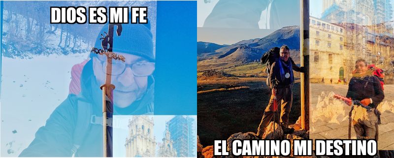 Fotomontaje de Félix en el Camino (del autor) Fotomontaje de Félix en el Camino (del autor)
