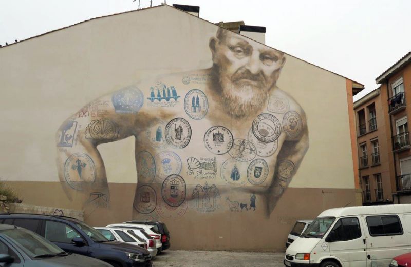 Sello Tatoo, el mural más famos del Camino Francés (Logroño)