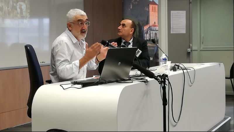 Manuel F. Rodríguez dando una conferencia en Toulouse (2018)