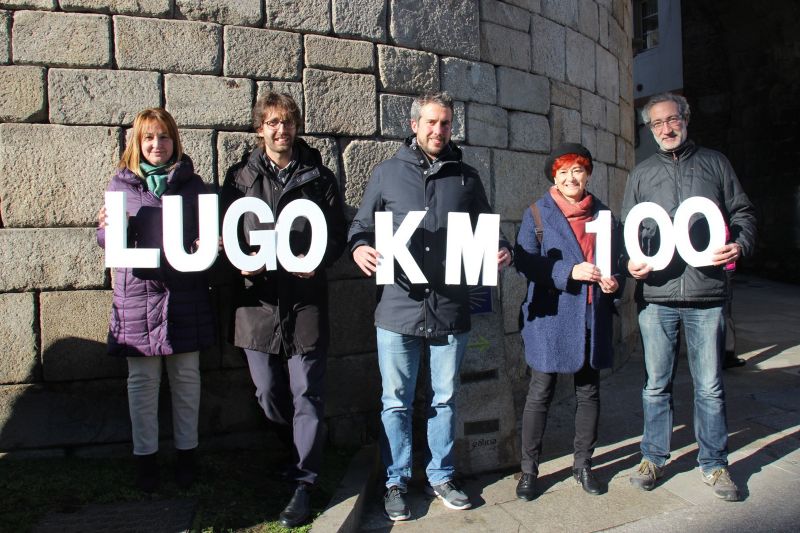 Los concejales del BNG de Lugo presentando su campaña