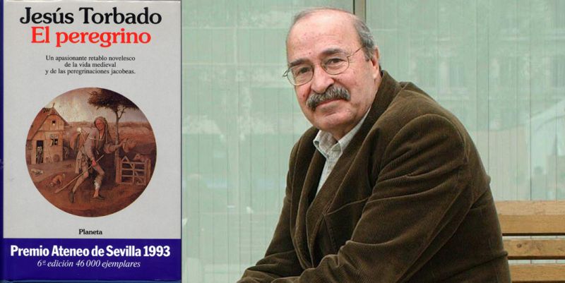 Jesús Torbado y portada de El Peregrino (Planeta, 1993)