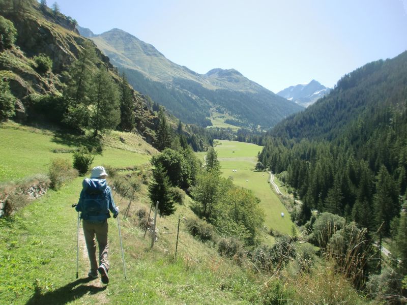 Agradable sendero hacia Bourg Saint-Pierre