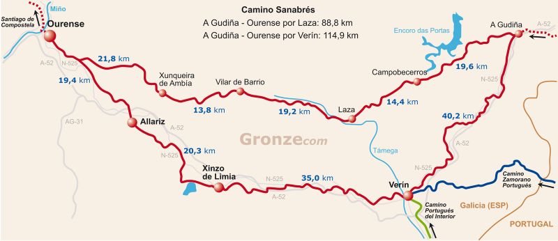 Tramo A Gudiña - Ourense por el Camino Sanabrés o Vía de la Plata