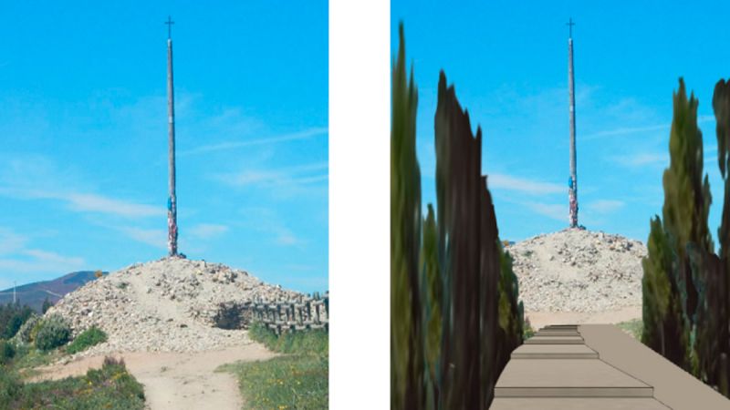 Comparativa del estado actual y del boulevar de cipreses que incluye el proyecto (imagen digitalizada de La Nueva Crónica - León)