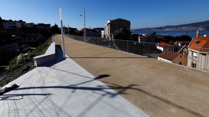 Tramo en construcción de la Vía Verde Vigo-Redondela.