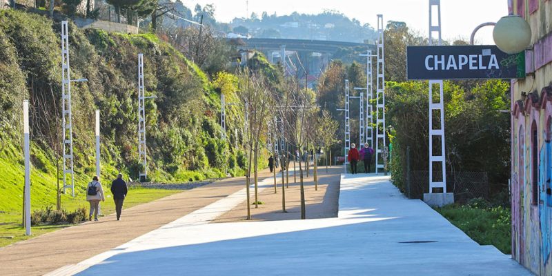 Tramo finalizado de la Vía Verde en Chapela.