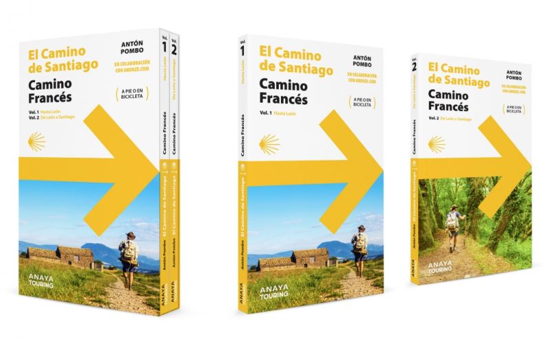 Los dos volúmenes de la nueva guía del Camino Francés de Anaya.