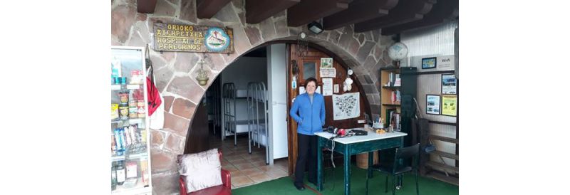 Rosa Arruti en su albergue San Martín, Orio.