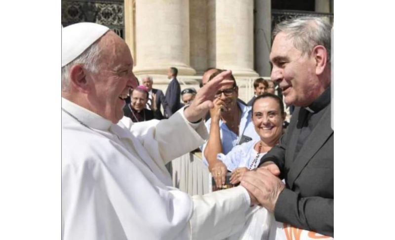 José Ignacio Díaz, junto al papa Francisco.