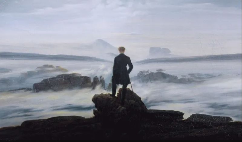 El caminante sobre el mar de nubes (Caspar David Friedrich, 1818).