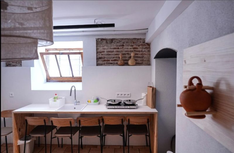 Cocina del albergue de peregrinos de Madrid. Cocina del albergue de peregrinos de Madrid.