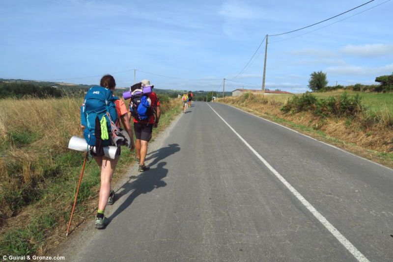 Peregrinos por carretera local (Camino de Invierno).