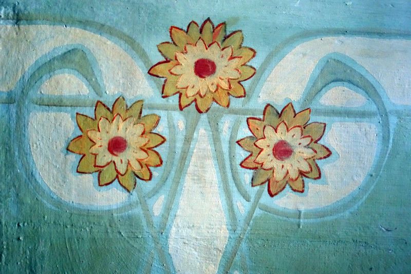 Detalle de las pinturas conservadas en las estancias de Casa Pasarín