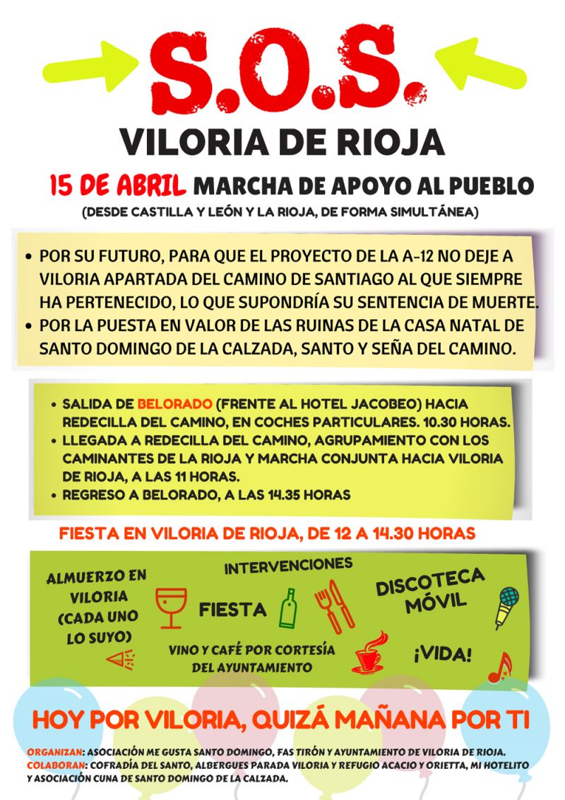 Cartel para la convocatoria de la marcha en apoyo de Viloria de Rioja